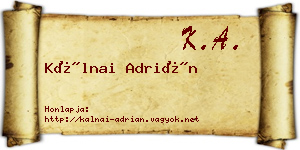 Kálnai Adrián névjegykártya